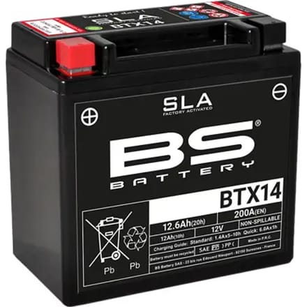 Motorfiets accu BS Battery SLA BTX14 - C (10Hr) - C (20Hr)