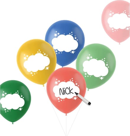 Ballonnen Beschrijfbaar Retro Meerkleurig 33cm - 6 stuks