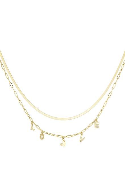 Charm love ketting - roestvrijstaal - yehwang