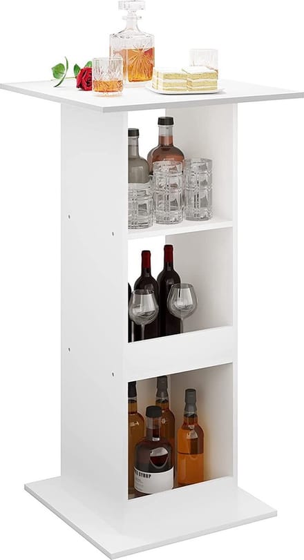 Bolt Edge Bartafel - Vierkant - Wit - Voor binnen - Met opbergruimte