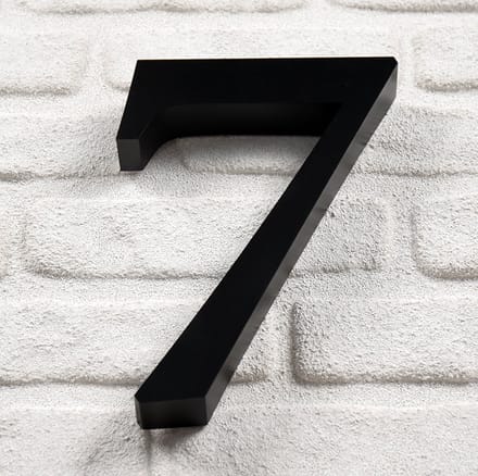 Promessa-Design - Huisnummer 7 RVS Zwart 3D Bold - Hoogte 25 cm - Dikte 3 cm - Type 3D/25/Zwart/7/RomaBold.