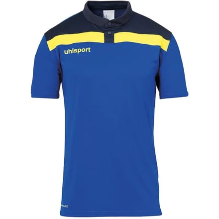 Uhlsport Offense 23 Polo Heren - Royal / Marine / Limoen | Maat: S