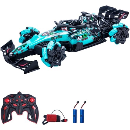 Afstandsbediening Spray Car Afstandsbediening Stunt Car 2,4 GHz met functie 360 ​​graden rotatiedemonstratie 2 battery blauw