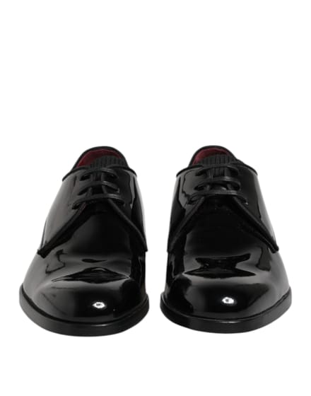 Dolce & Gabbana Zwarte Leren Veterschoenen voor Mannen Derby Formeel