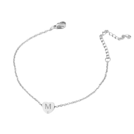 Initiaal Hart Armband Goud