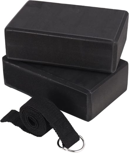 Solidchoice - Set van 2 Antislip Yogablokken en Yogariem