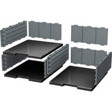 Exacompta MODULODOC basiselement voor grote laden EcoBlack, donkergrijs, railsysteem, etikethouder, 3 kg, 25 jaar