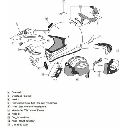 Motorhelm schuim Arai Penta Pro off road