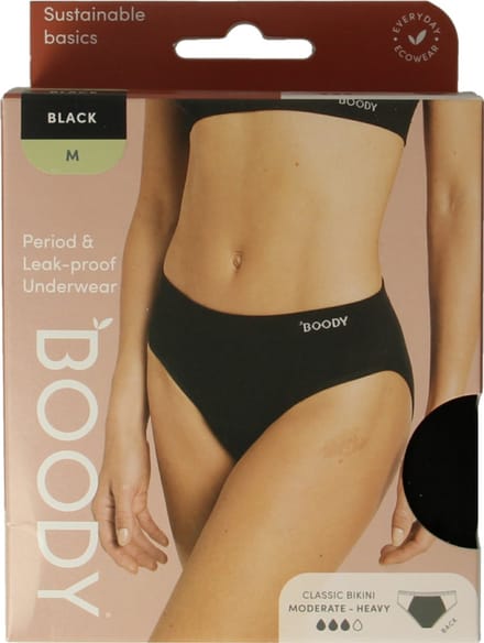 Boody Menstruatieondergoed bikinislip zwart norm/hevig M 1 Stuks