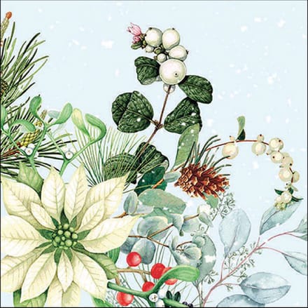 Ambiente Lunch Servetten - White poinsettia