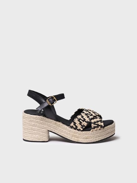 Espadrilles met open teen en brede hak voor dames | Athene