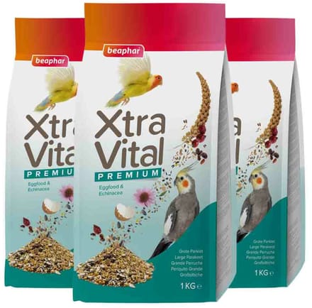 Beaphar XtraVital Grote Parkiet - 3 x 1 kg - Voordeelverpakking