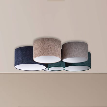Duolla Plafondlamp Boucle, blauw/groen/cappuccino/grijs, 100 cm