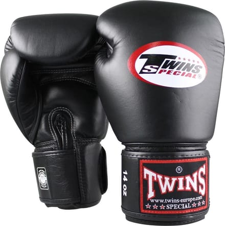 Twins Special BG-N Bokshandschoenen – Echt Leer – Sparring & Training – Zwart – 12 oz