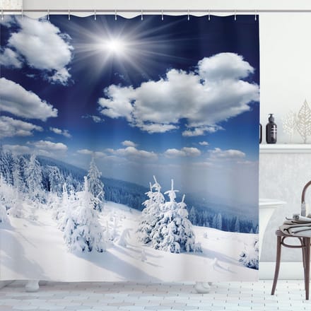 ABAKUHAUS Douchegordijn – Sneeuw Bomen – 175x180 cm – Polyester