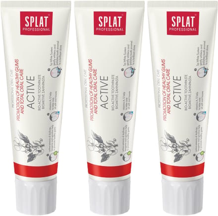 SPLAT Active - Tandpasta - Glazuurbescherming, Remineralisatie, Zonder SLES, 3-pack