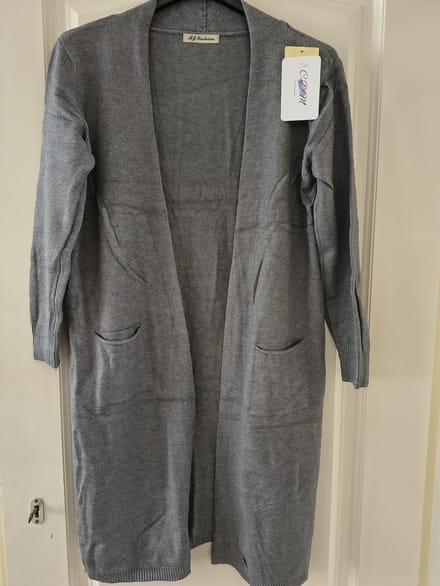 Halflang warm dames vest Amya-effen grijs-maat M/L