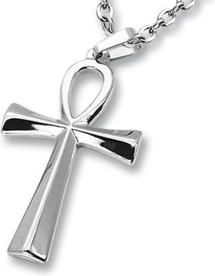 Amanto Ketting Dain - 316L Staal - Kruis - Ankh - 45x25mm - 60cm