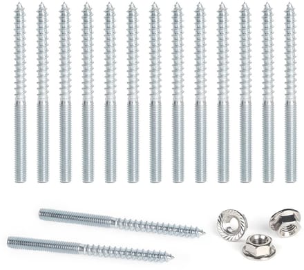 Dubbele Kopschroeven M6 x 80 mm - 15 Stuks Torx Bevestigingsschroeven met Vergrendelingsmoeren