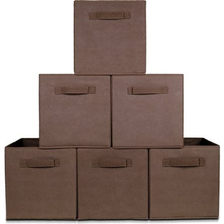 LifeGoods Opbergmand - 6 Stuks - Kast Organizer - 20L - Opbergbox - Textiel - Bruin