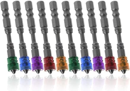 Set van 10 Stuks Magnetische Phillips Schroefbits met 1/4 Inch Hex Shank voor Elektrisch Gereedschap - PH2, Schroeven, Klusaccessoires