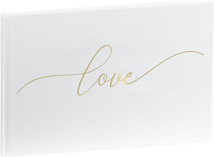 SecaDesign Gastenboek - LOVE - A4 formaat - wit / goud - receptieboek bruiloft