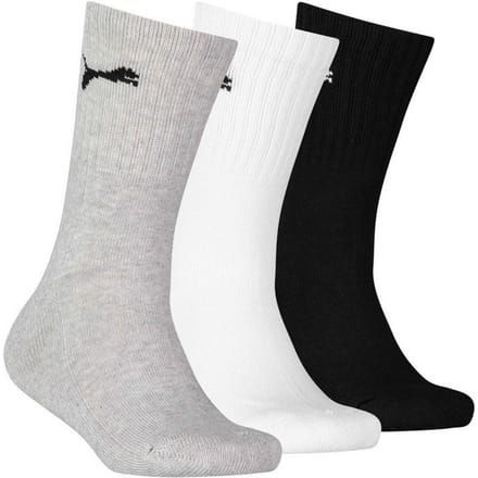 Puma Kinder/Kinder Logo Crew Sokken (Pak van 3) (Zwart/Wit/Grijs)