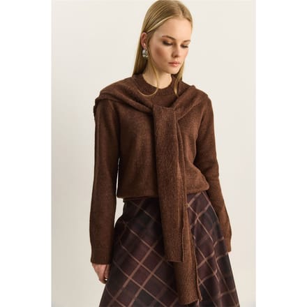 Regular Fit Korte Mouwen Ribbels Sweater