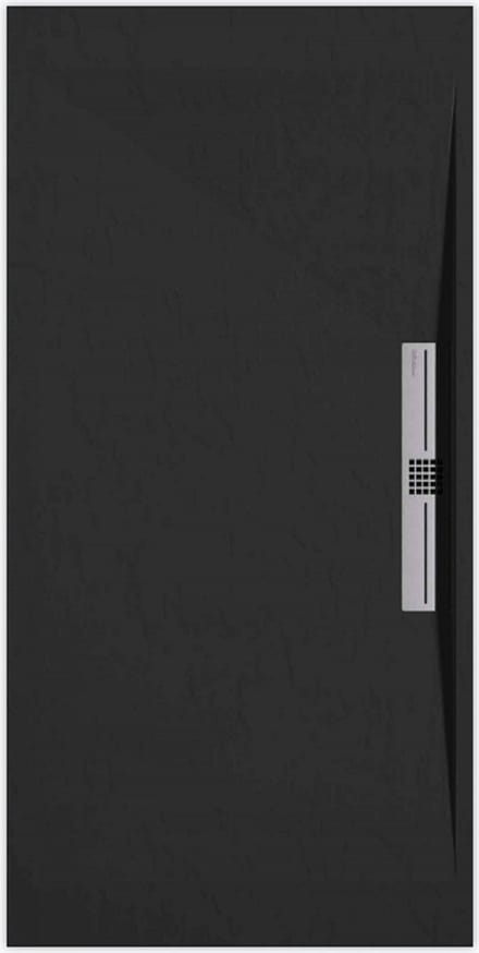 Sanifun douchebak Stone Side Black Slate 1000 x 900 S