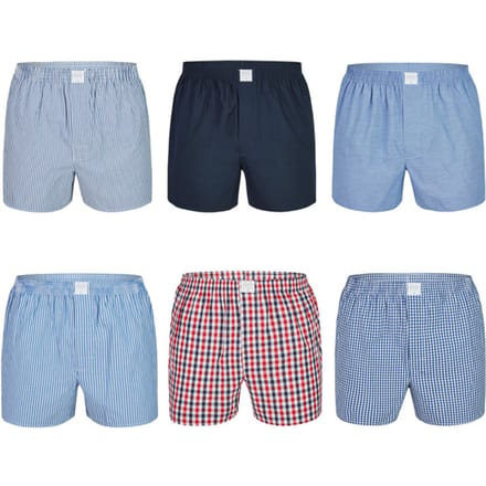 MG-1 Wijde Boxershorts Heren 6-Pack Classics Multipack - Maat S - Losse boxershort heren | Gulp + Knoopsluiting