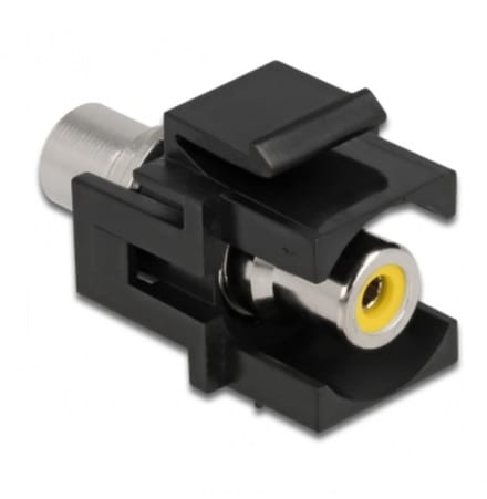 Keystone module Tulp RCA (v) - Tulp RCA (v) video (geel) verzonken aansluiting / zwart