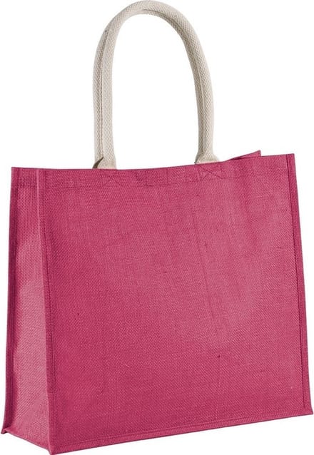 Klimood Boodschappentas - jute - roze - strandtas - 42x36 cm - 22 liter
