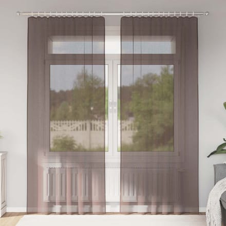 vidaXL - Gordijnen - voile - met - tab - top - 2 - st - bruin