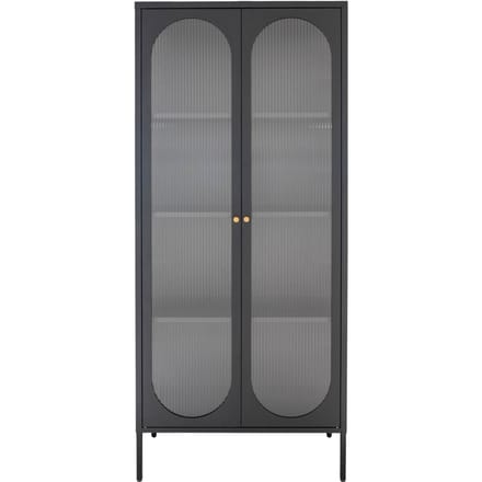 House Nordic Vitrinekast Adelaide 80x180cm Staal Zwart