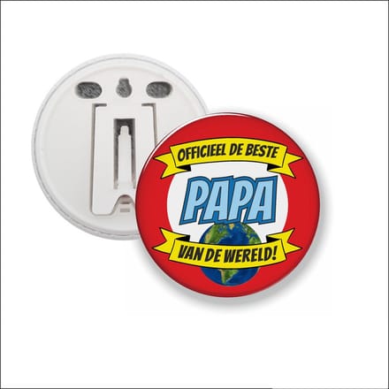 Button Met Clip 58 MM - Officieel De Beste Papa Van De Wereld