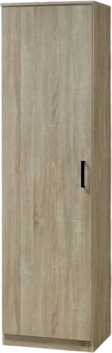 Interiax Opbergkast - Kledingkast 'Lucas' - 1 Deur & 4 Legplanken | Sonoma Eik | 184x50x42 cm