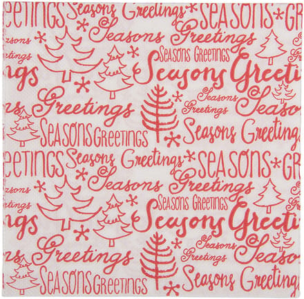 Clayre & Eef Servetten Papier Set van 20 33x33 cm Wit Papier