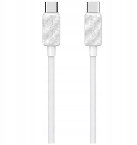 USAMS KY Serie US-SJ696 USB-C naar USB-C Kabel 60W 2m Wit