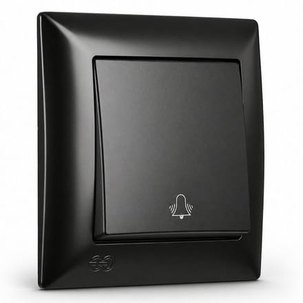 Inbouwknop Belsymbool - Drukknop Schakelaar - Deur Intercom - All-in-one Systeem - 82 mm - Zwart