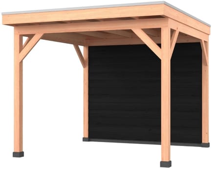 Douglas overkapping, 300 x 300, met achterwand, Westwood Comfort Plus Zwart
