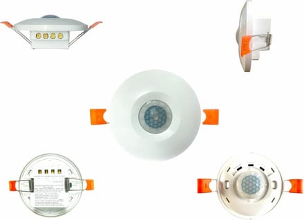 PIR Bewegingsmelder rond - 360° - bewegingssensor - Sensor Inbouw Plafond 360 graden - Detecteert automatisch - Tijdschakelaar