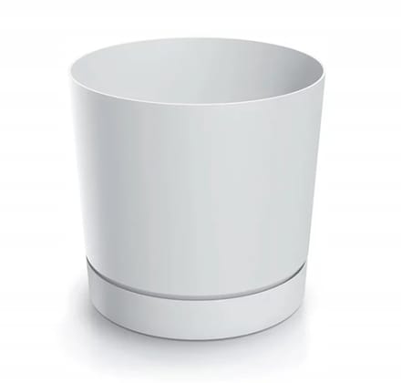 Tubo P 40cm Pot met Schotel - Mat Wit - UV-bestendig