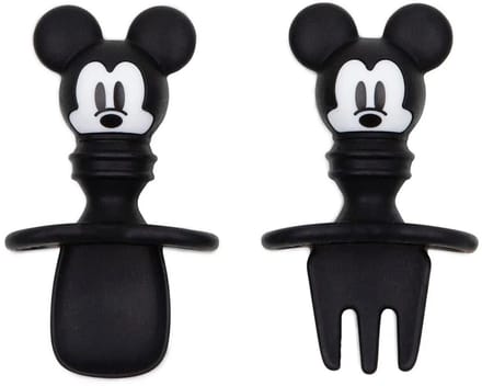 Bumkins - Chewtensils Siliconen Baby Bestekset – Lepel en Vork Oefenbestek – Vanaf 6 Maanden - Disney Mickey Mouse