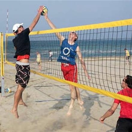Sportec Beachvolleybalnet - 8,5 x 1 meter - geel/zwart