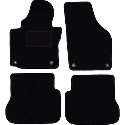 Zwarte velours vloermatten voor: Volkswagen Caddy 2K FL minivan (2010-2015)