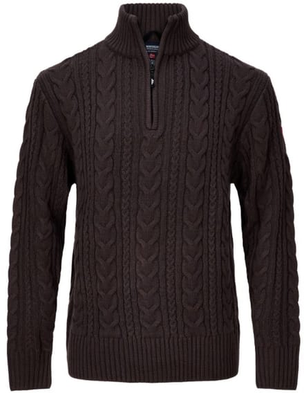 Nordberg Kol Sweater Half Zip - Heren - Brown - Maat 2XL