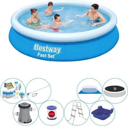 Fast Set Rond 366x76 cm - Deluxe Zwembad Deal