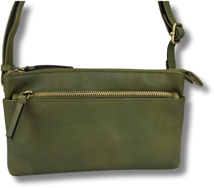 Leren Schoudertas Dames – Olijfgroen – José – Echt Rundleer – Compact & Functioneel – Just Lioné