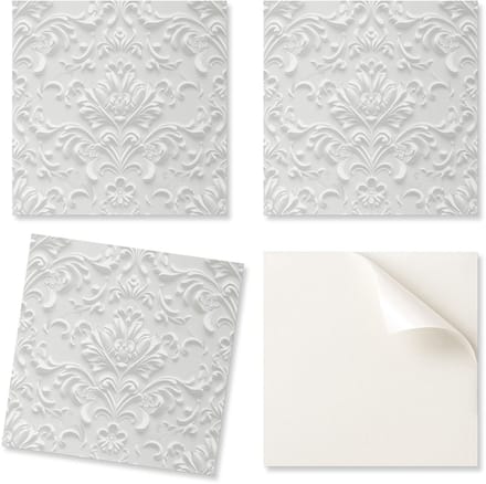 Decoratieve vinyl wandtegels met elegant reliëfpatroon, 4x50x50 cm