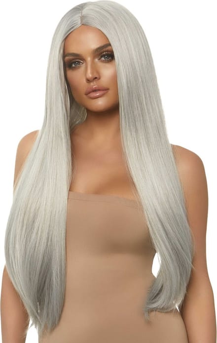 Long straight center part wig